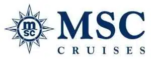 MSC Cruises logo with compass star symbol and navy blue text
