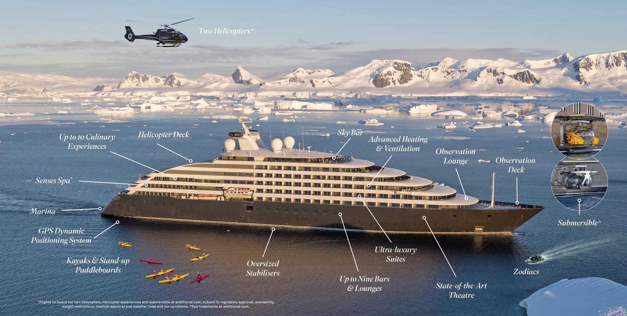 Scenic Eclipse discovery yacht at sea