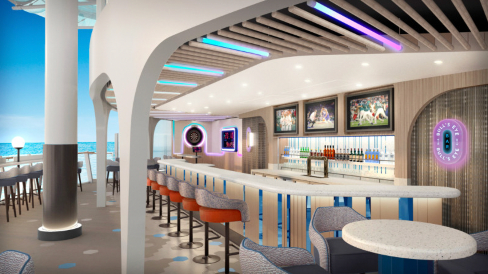 NCL, Norwegian Cruise Line, Norwegian Aqua, Norwegian Luna, Bull's Eye Bar