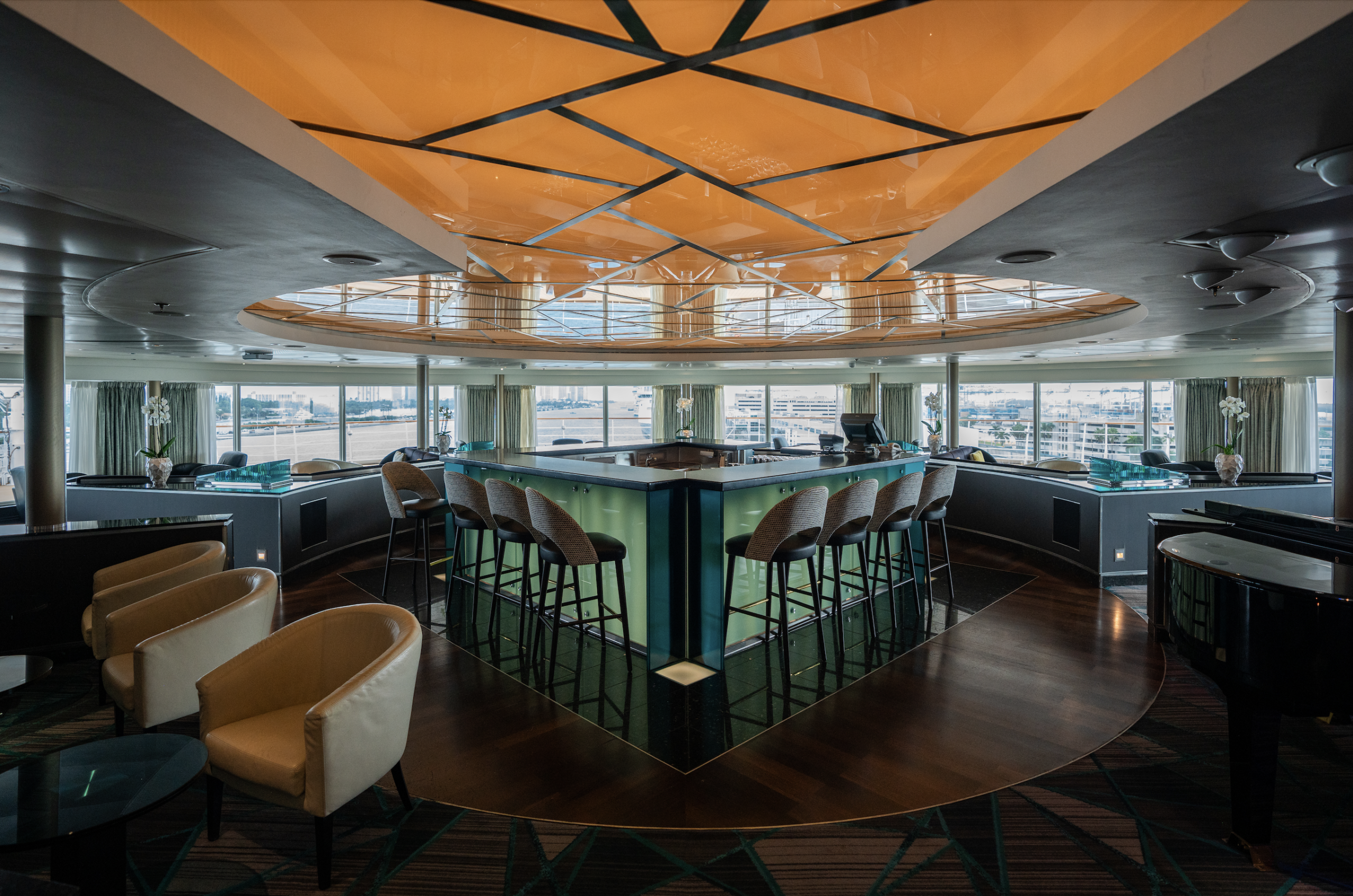 Seabourn Sojourn, Seabourn Cruises, Seabourn Cruise Line, Observation Bar, Observation Lounge, Harr Travel