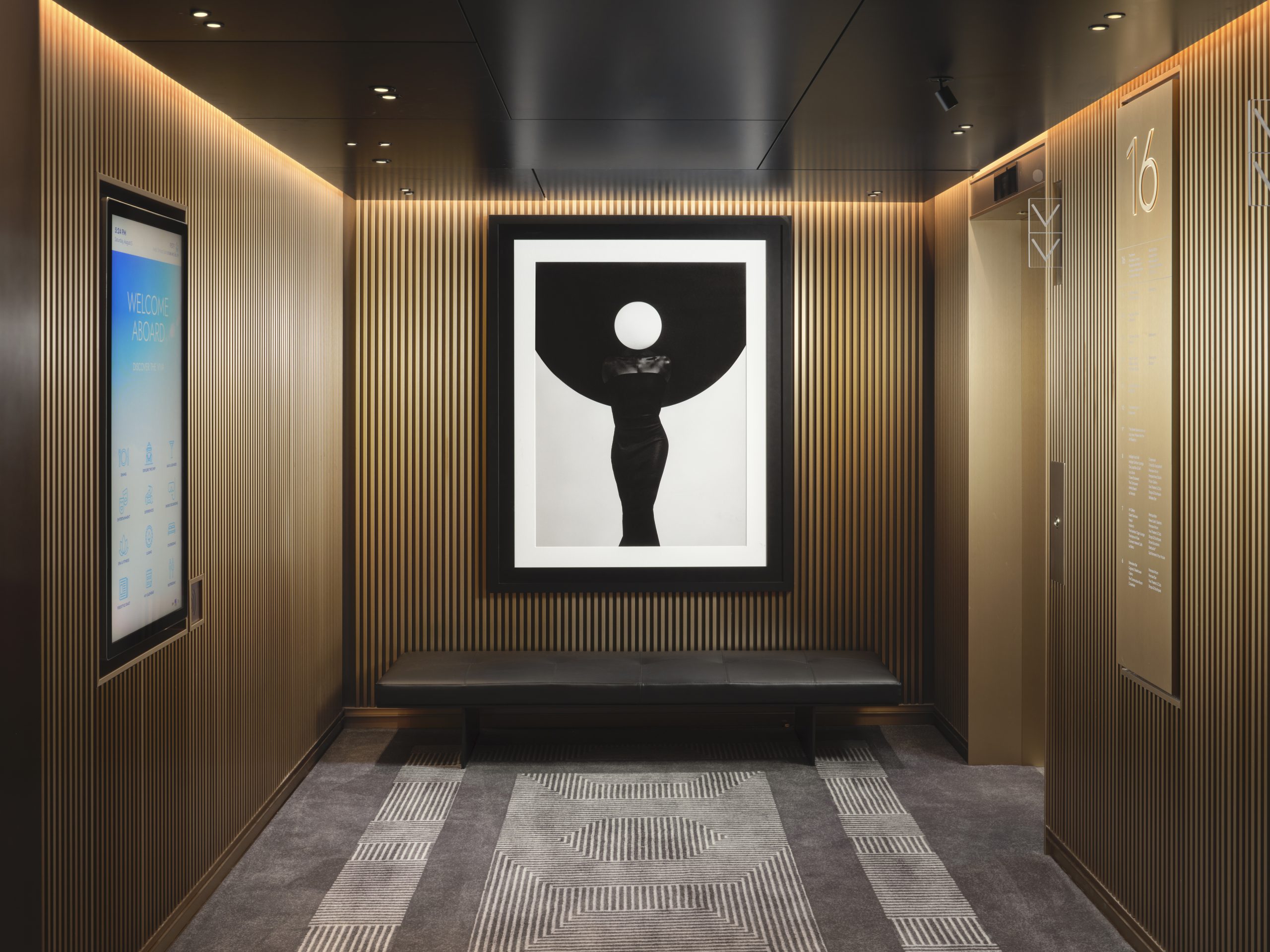 Norwegian Cruise Line, NCL, Norwegian Viva, The Haven, The Haven Elevator Bank