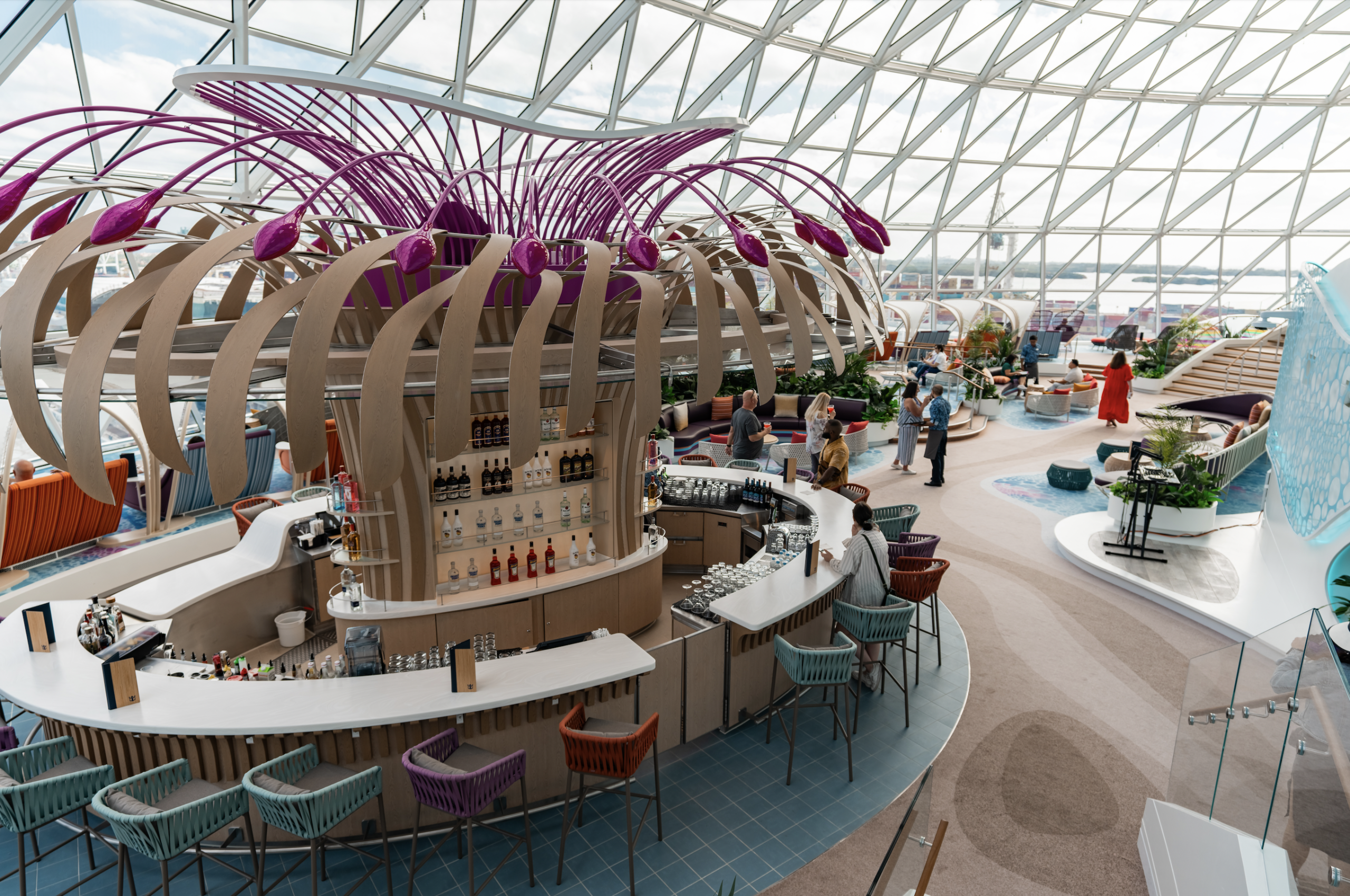 The Overlook Bar, The Overlook Lounge, Aquadome, Harr Travel, Royal Caribbean, Icon Class, Icon of the Seas