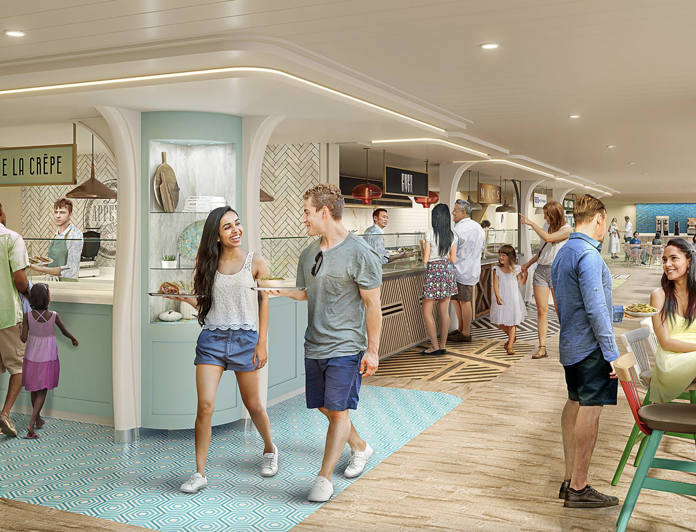 Royal Caribbean's First Food Hall on a Ship - The AquaDome Market