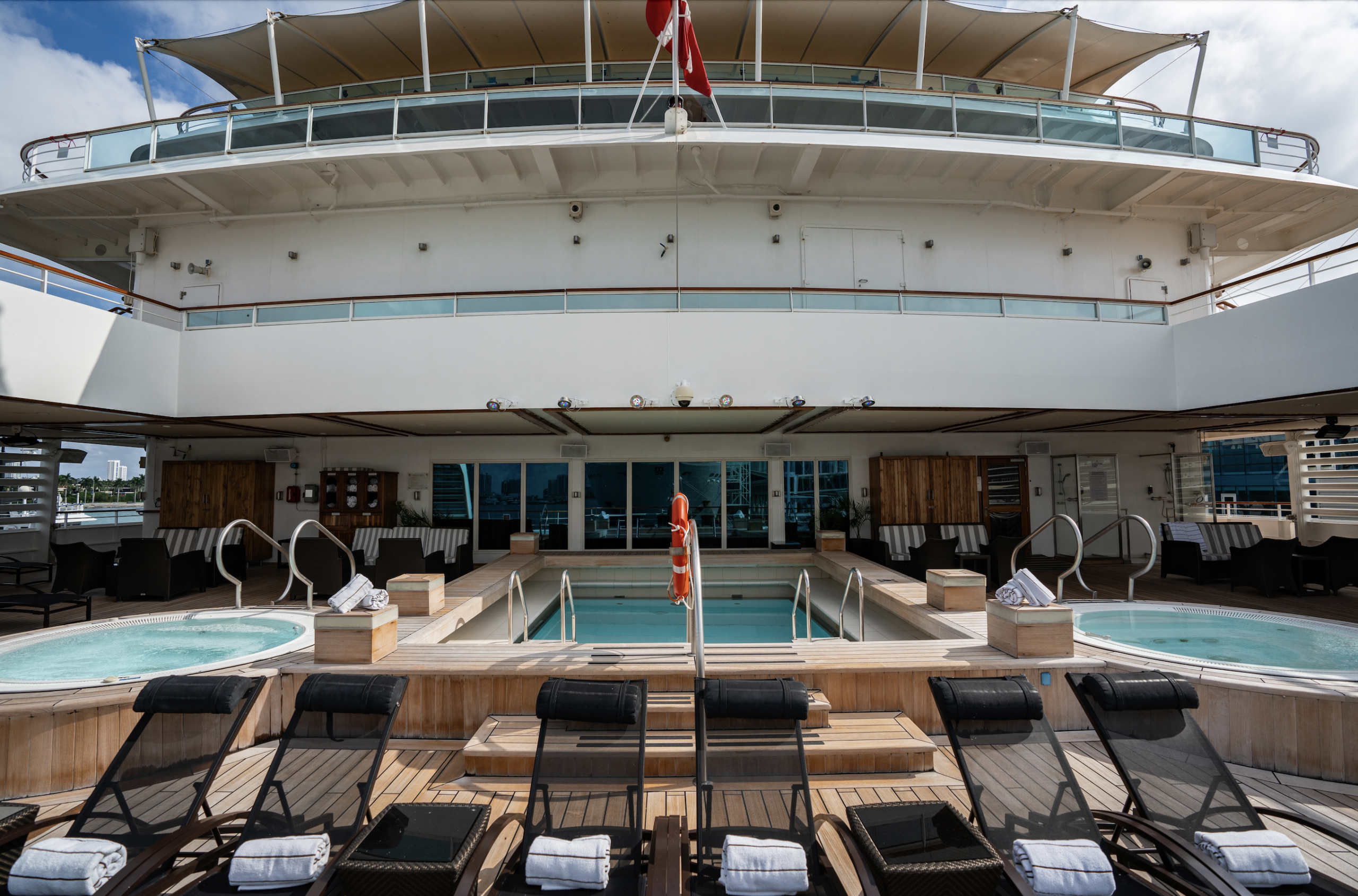 Seabourn Sojourn, Seabourn Cruises, Pool Deck, Hot Tubs, Harr Travel